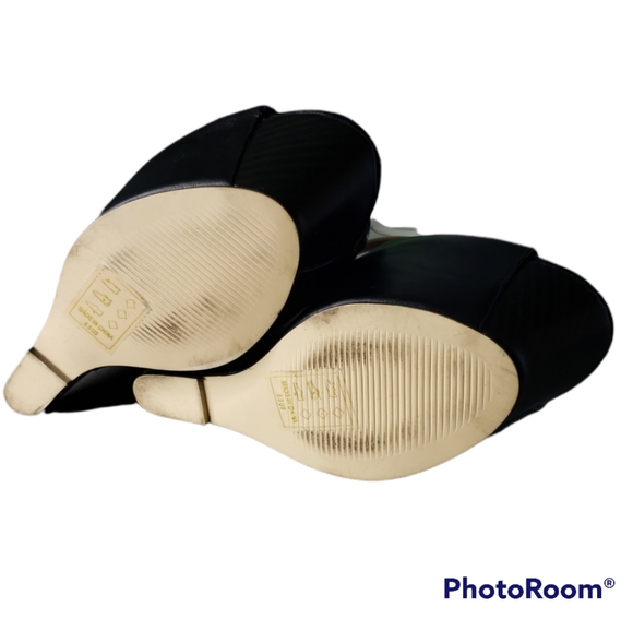 Beau & Ashe Bold High Wedge Leather Colorblock Strappy Minimalist Sandals 8.5 - Picture 4 of 14